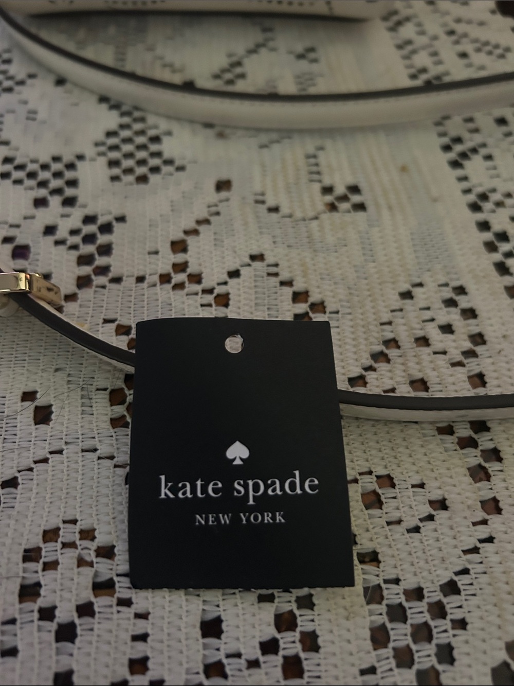 kate spade Cream Laser-Cut Butterfly Crossbody with Pink Trim - Picture 7 of 8